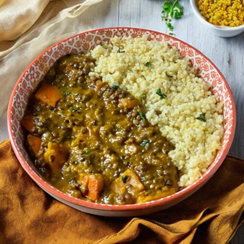 dahl de lentilles vertes au potimarron