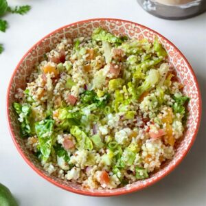 Salade de boulgour aux légumes d’été et fromage végétal maison