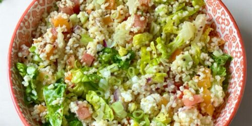 Salade de boulgour aux légumes d’été et fromage végétal maison