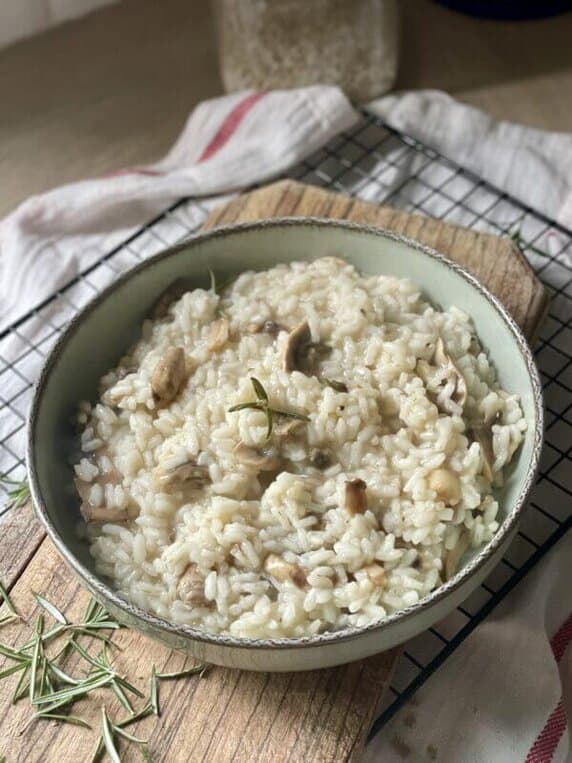 Risotto champignons et thym frais du jardin