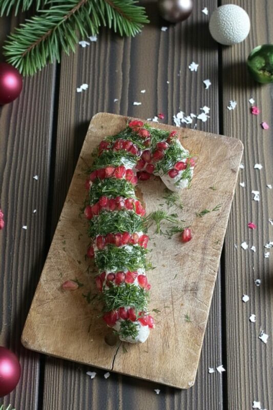 Canne de Noël au fromage frais