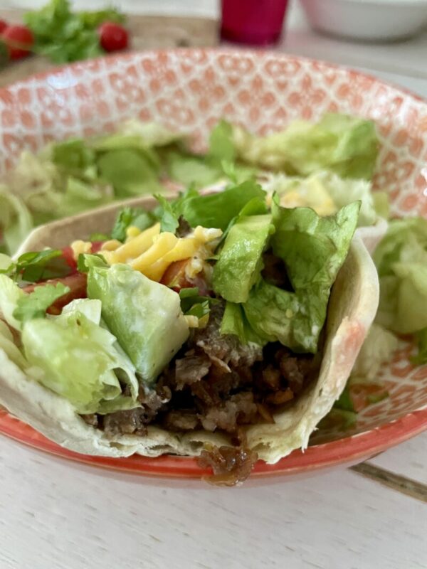 Barquettes de tortillas véganes