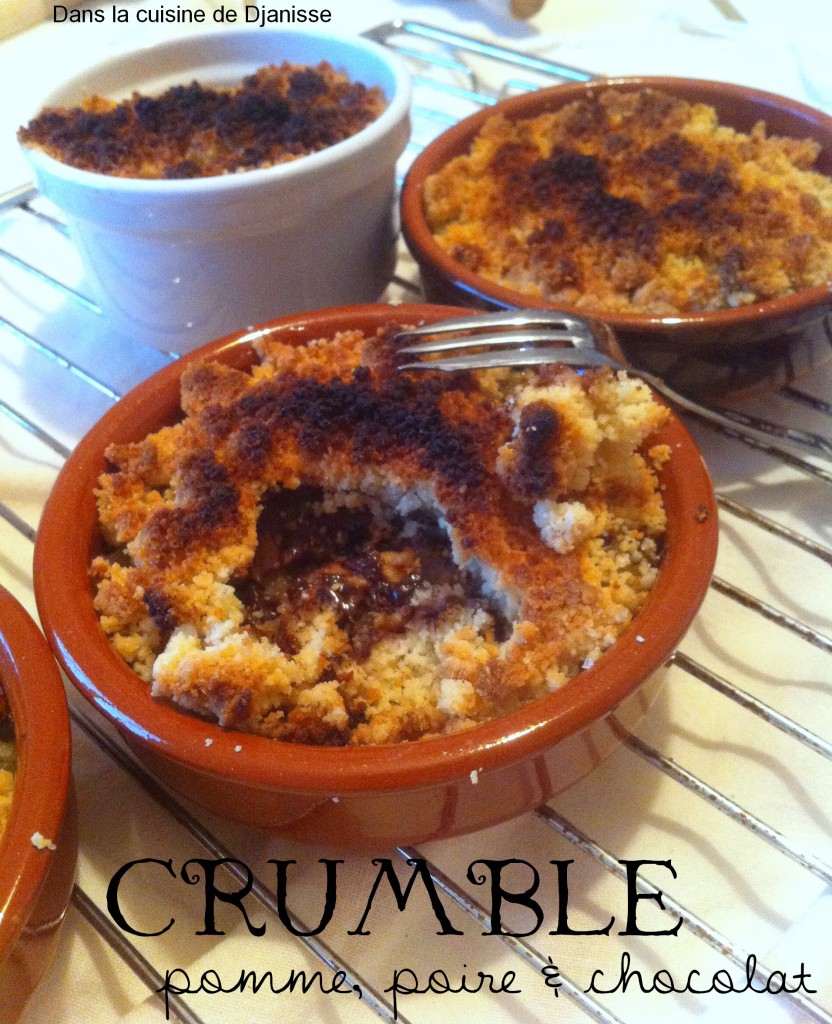 Crumble pomme poire chocolat